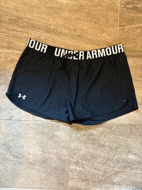 Under Armour Black Women's Athletic Shorts with Branded Waistband